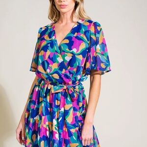 Flying Tomato Colorful Abstract Midi Dress